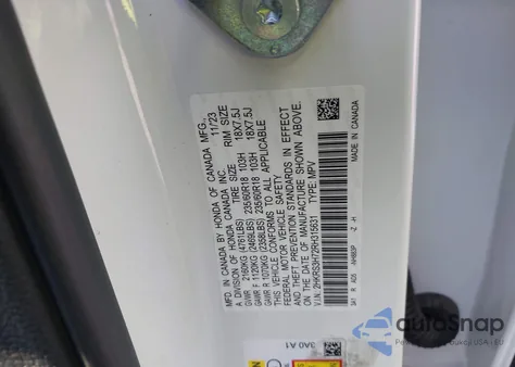 2024 Honda Cr-V Ex-L 2Wd z USA, uszkodzony, nr VIN 2HKRS3H72RH315631